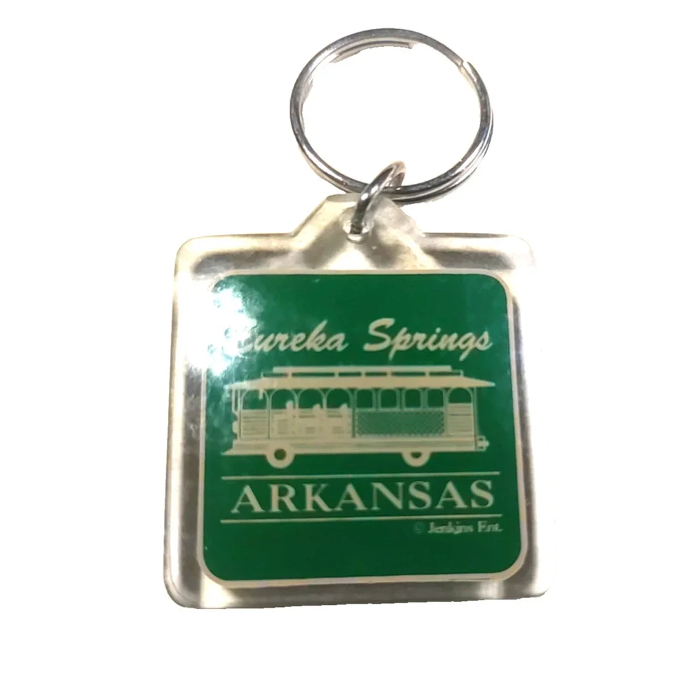 Eureka Springs Arkansas Acrylic Keychain Green